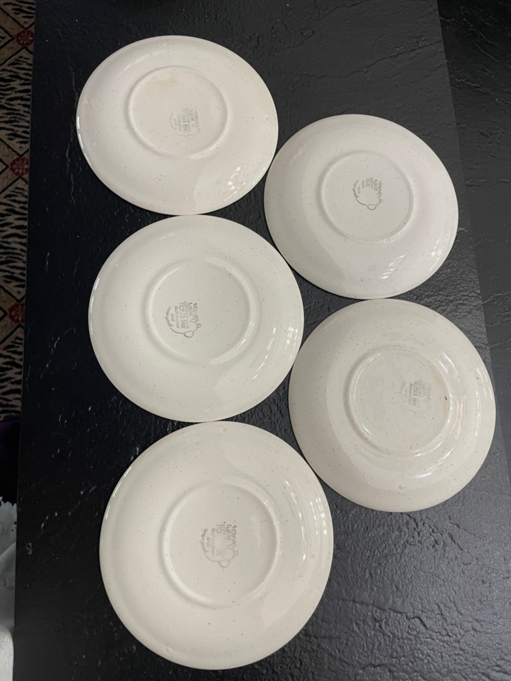 Vernon Metlox Tickled Pink Classic White Saucer Set with Pink Pattern - 5-Pack - Picture 6 of 10